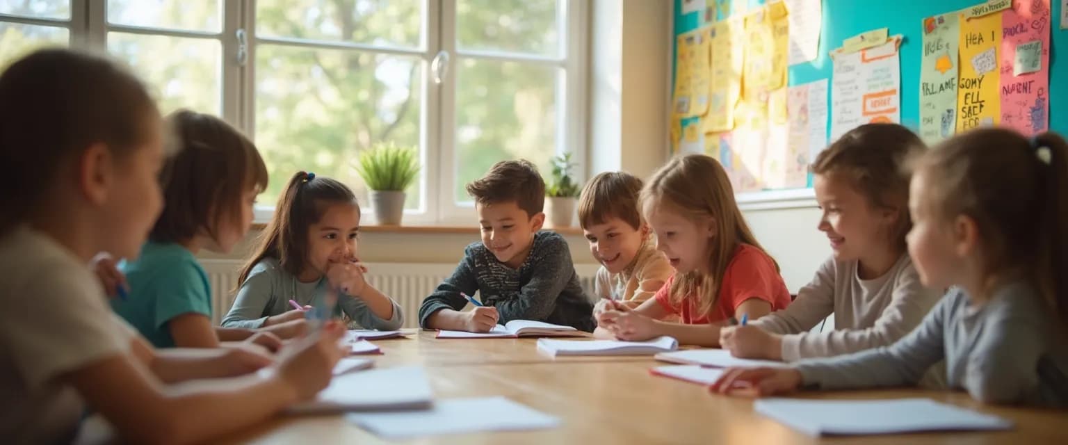 Teacher facilitating self-awareness in the classroom with inclusive activities for all students