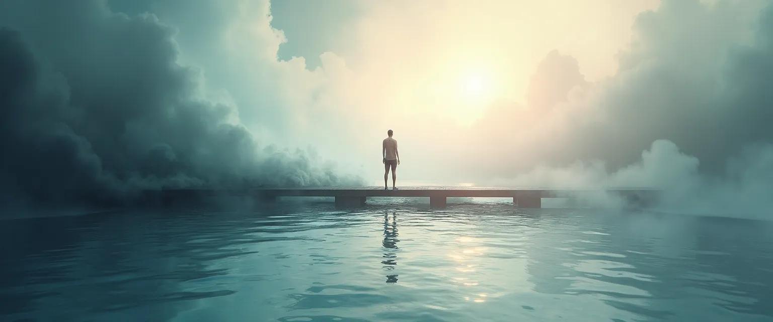 Person practicing self-awareness and self-management techniques in an everyday situation