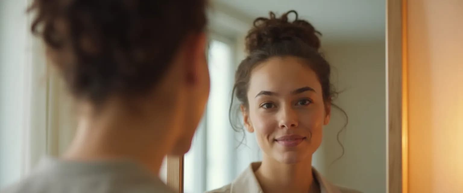 Person practicing communication and self-awareness exercises during conversation