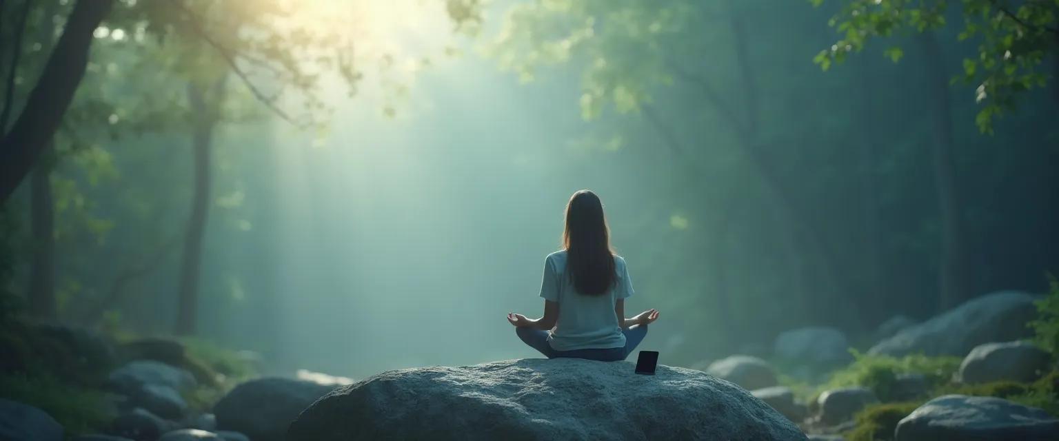 Person finding peace during friendship grief through digital detox techniques