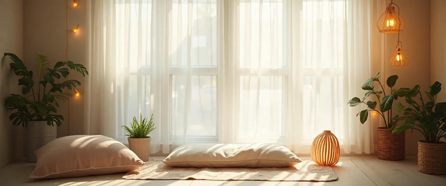 Cozy home center for mindfulness created with budget-friendly items under $50