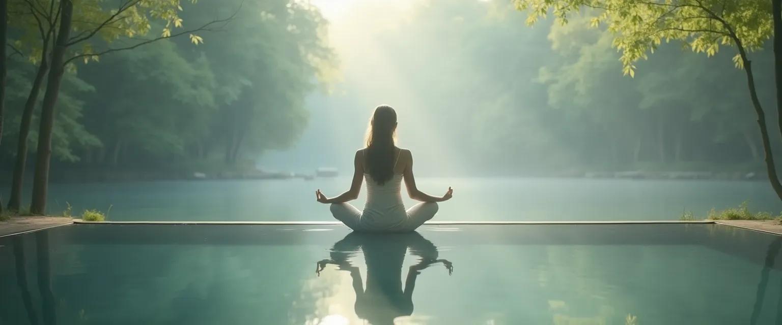 Person calmly assessing their level of self-awareness using compassionate techniques