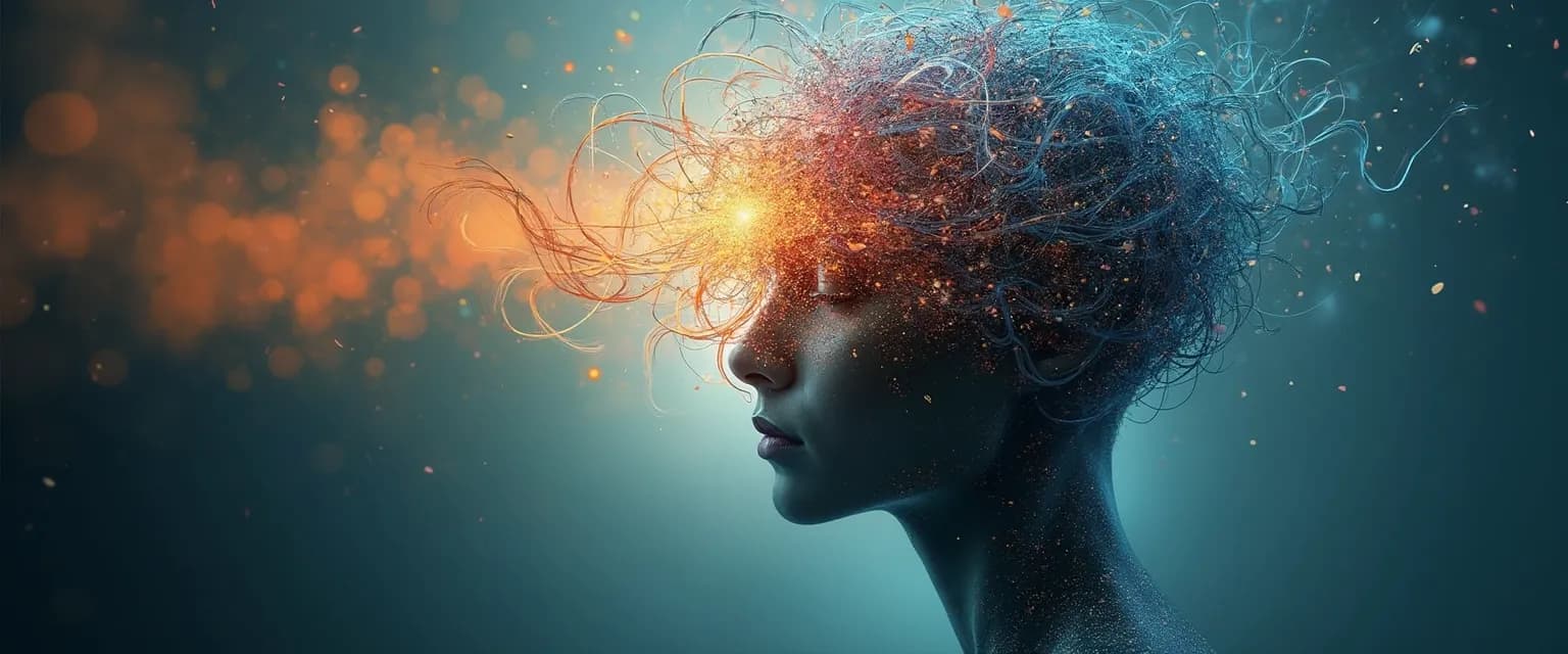 Person finding clarity from a cluttered mind using unconventional techniques