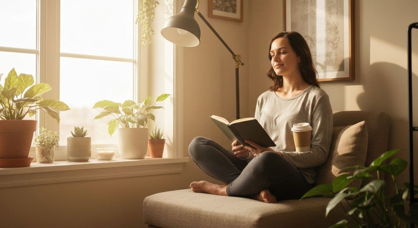 Person doing a quick emotional intelligence and self awareness check-in using simple reflection techniques