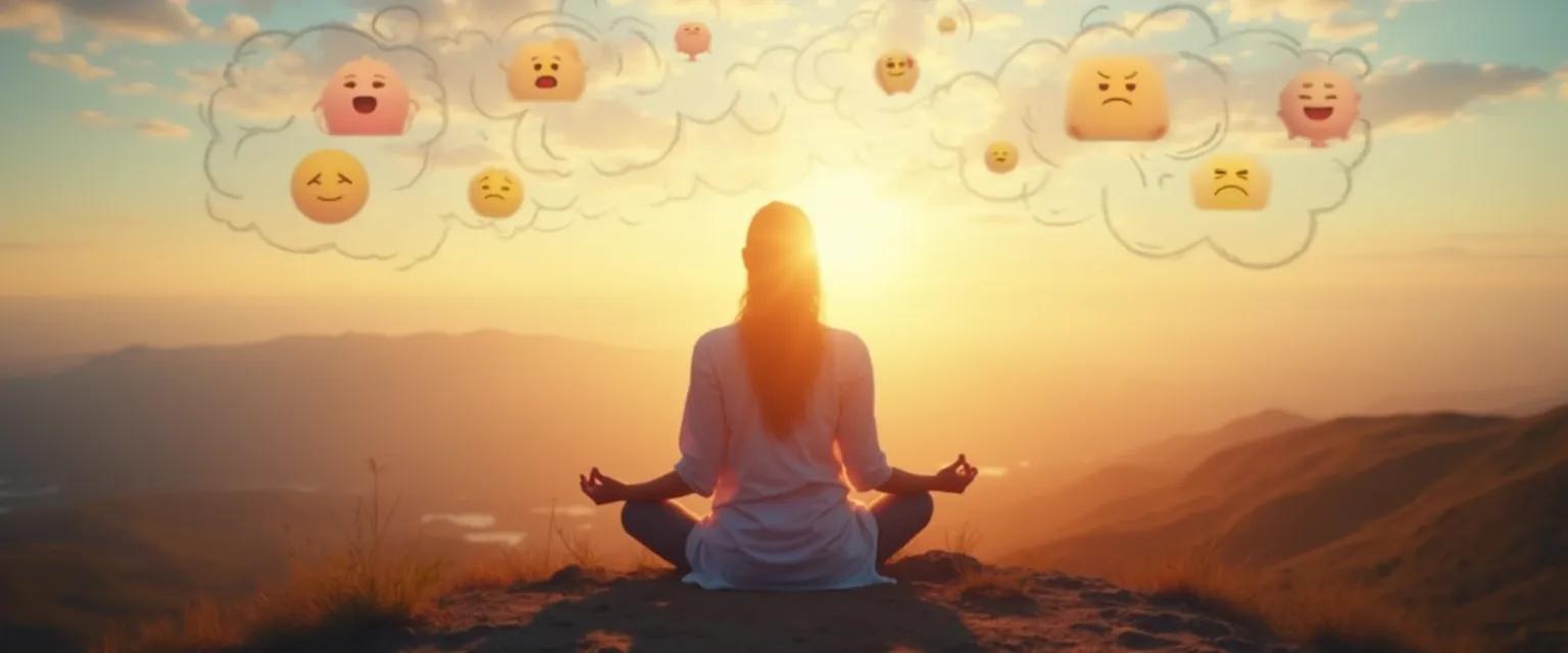 Person practicing my emotional self-awareness techniques with a calm, reflective expression