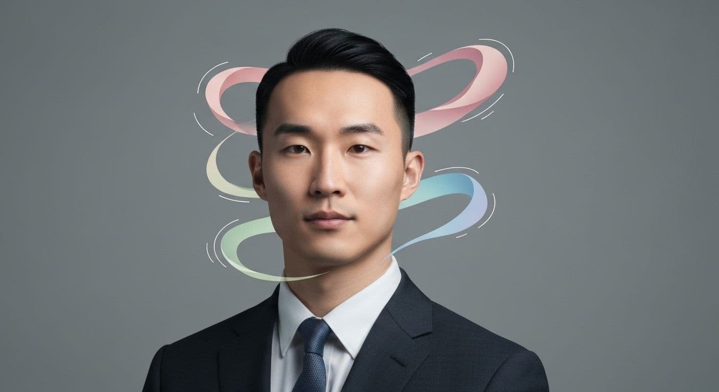 Person smoothly transitioning between different states of mind while maintaining focus and productivity