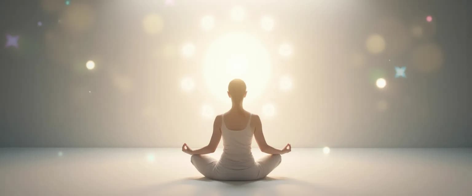 Person practicing mind zone visualization techniques for mental sanctuary