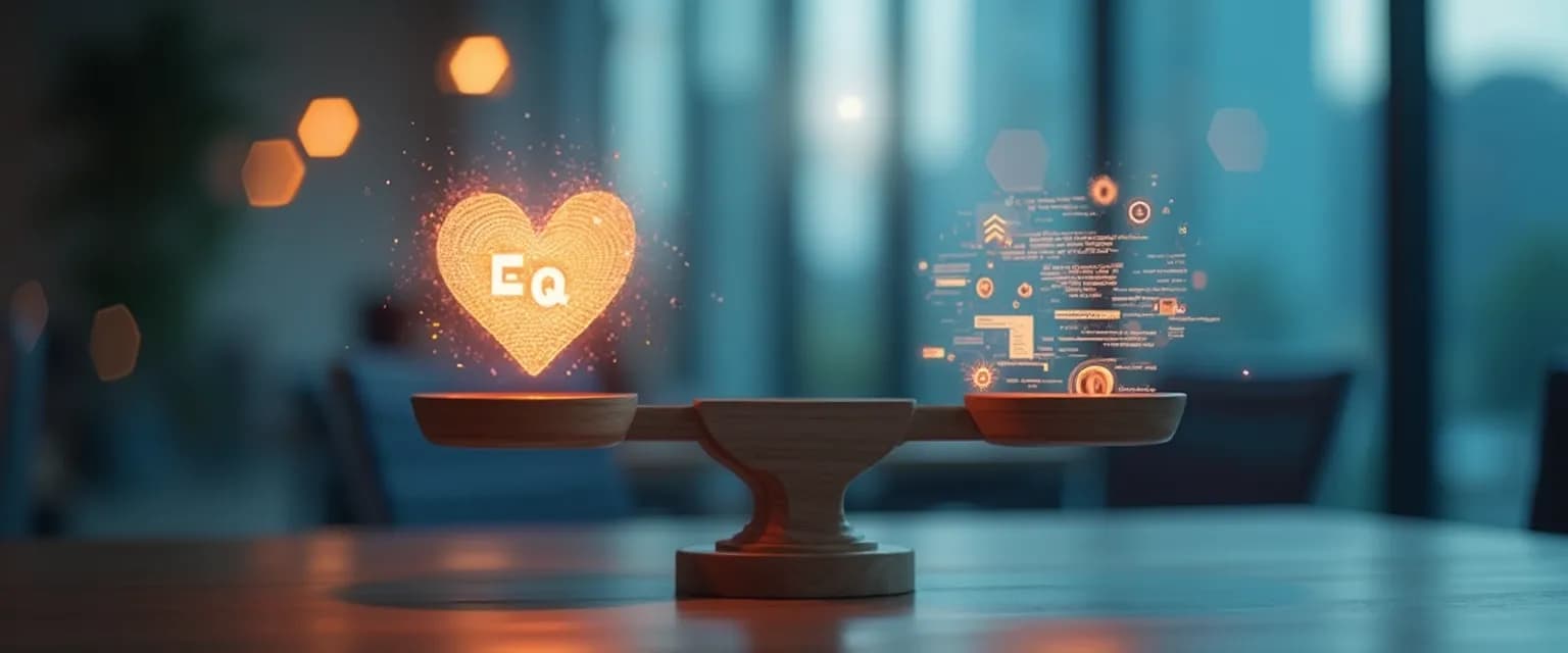 Professional using practical emotional intelligence skills in workplace meeting