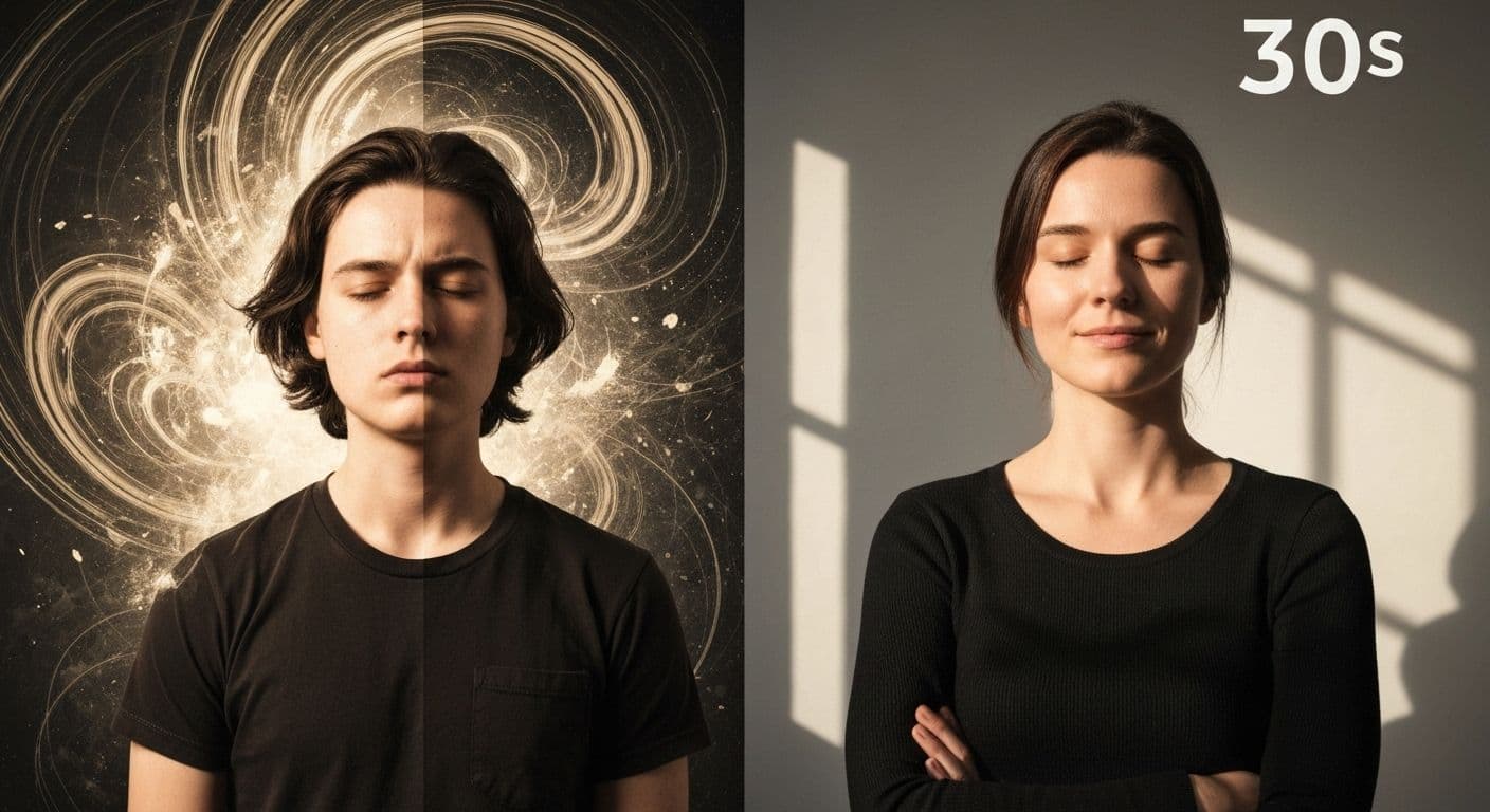 Person in their 30s reflecting on self-awareness in life and personal growth journey