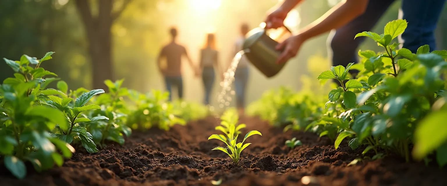 Garden representing how to get over a loss of a friend through new growth and connections