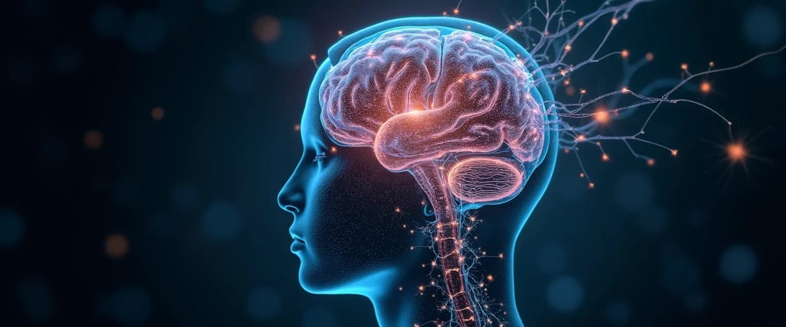 Brain illustration showing how human self-awareness affects decision-making centers