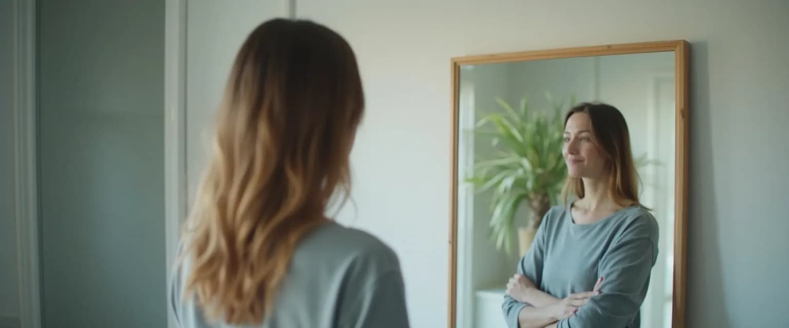 Person practicing self-awareness insight through body language reading exercises