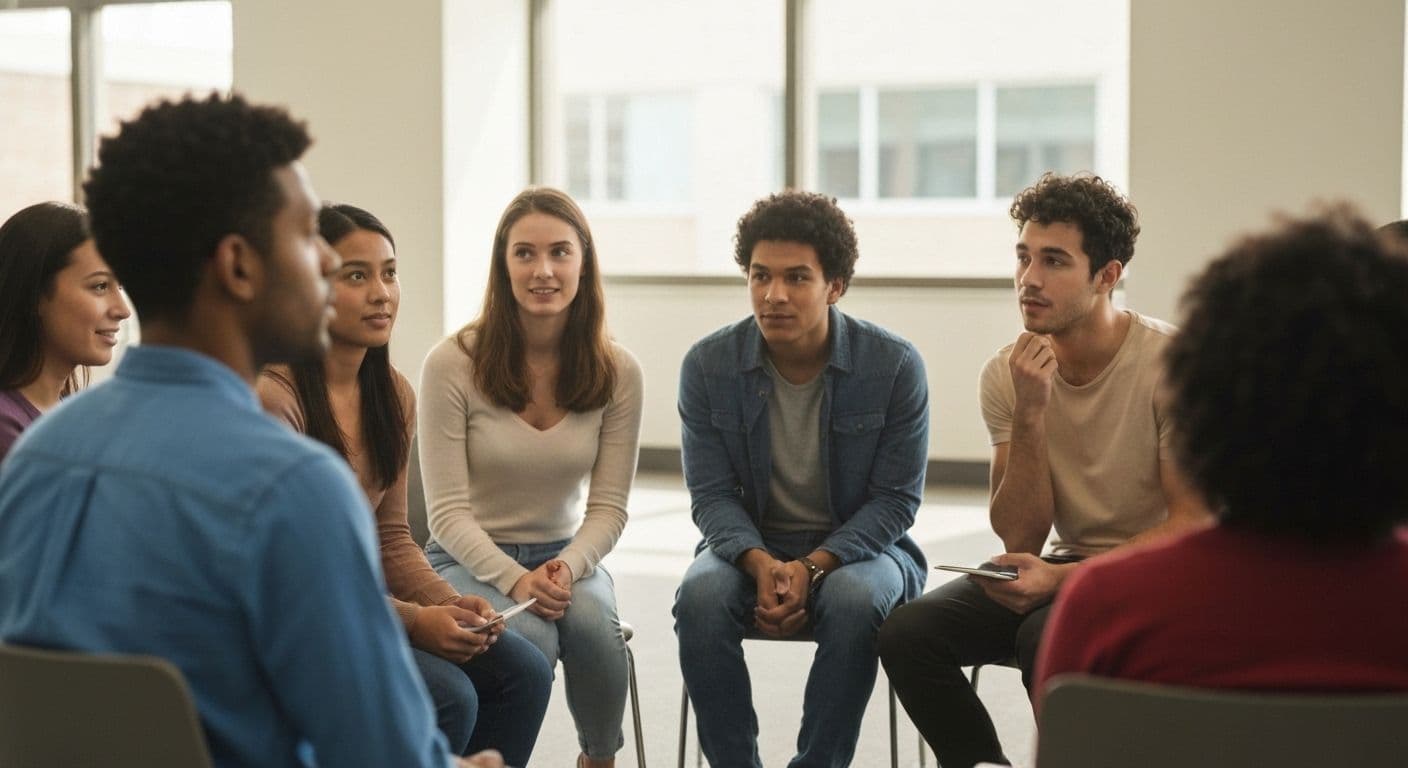 Students engaged in self-reflection activities demonstrating teaching self-awareness to students in classroom setting