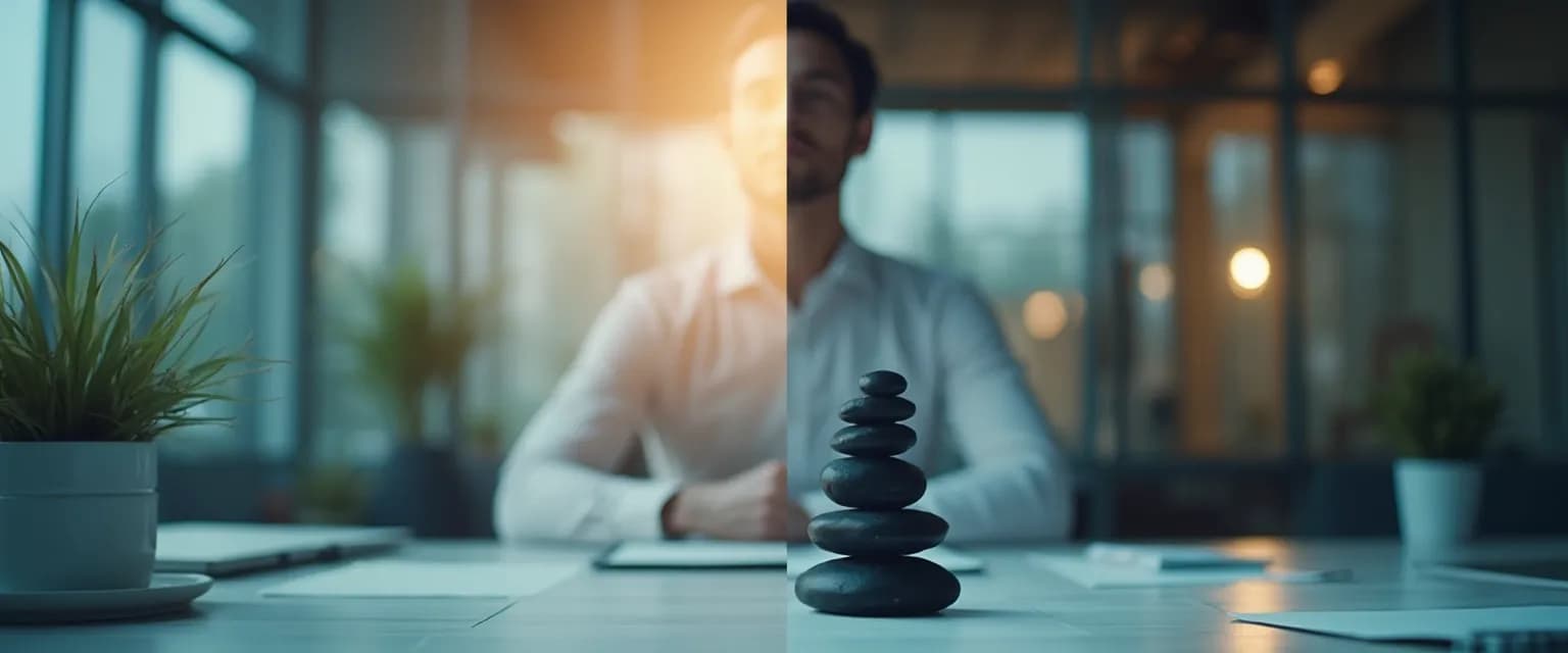 Person demonstrating self management self awareness during a high-pressure workplace situation