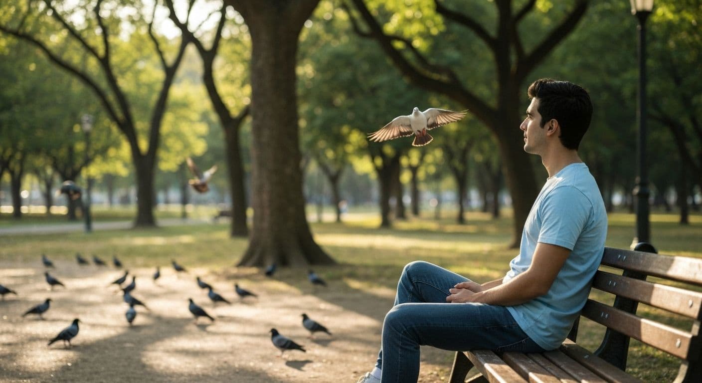 Person reflecting on daily self awareness insight questions in a peaceful setting
