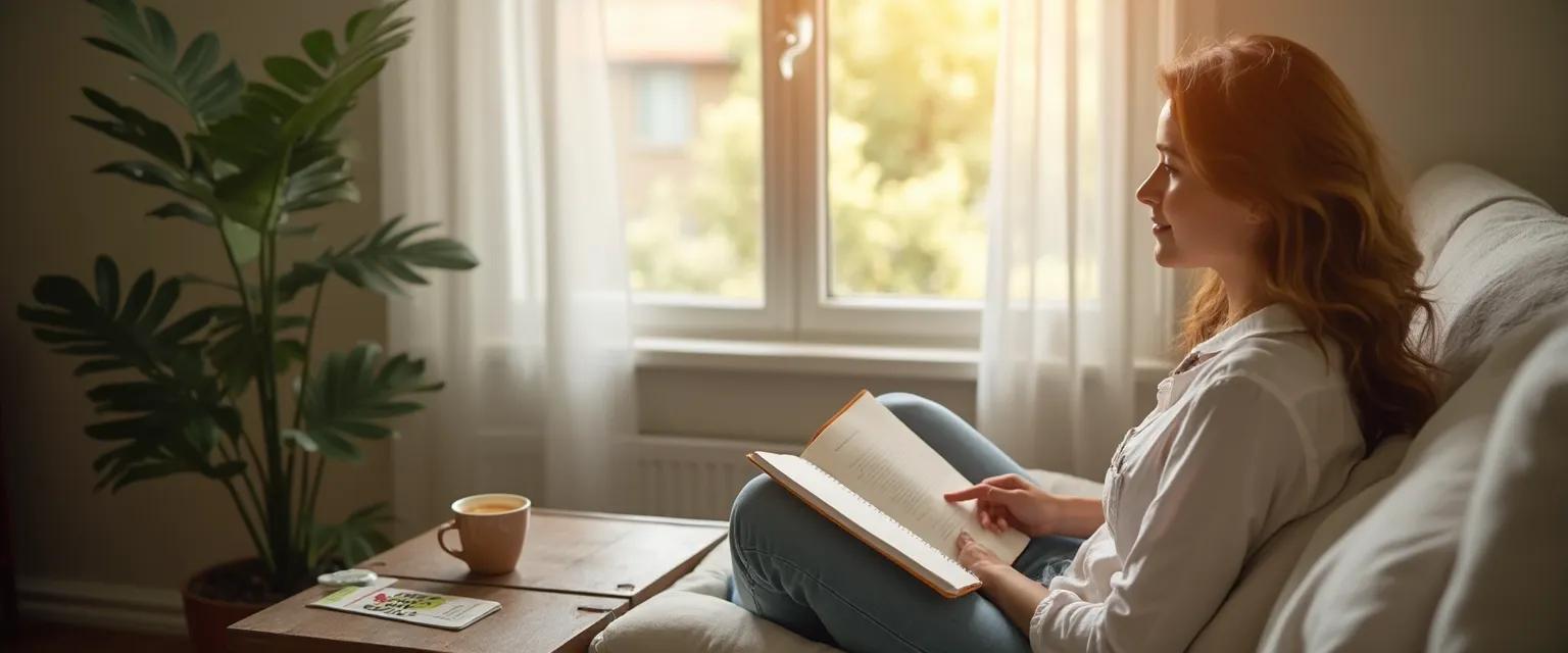 Person practicing healthy self assessment and self awareness techniques in a mindful way