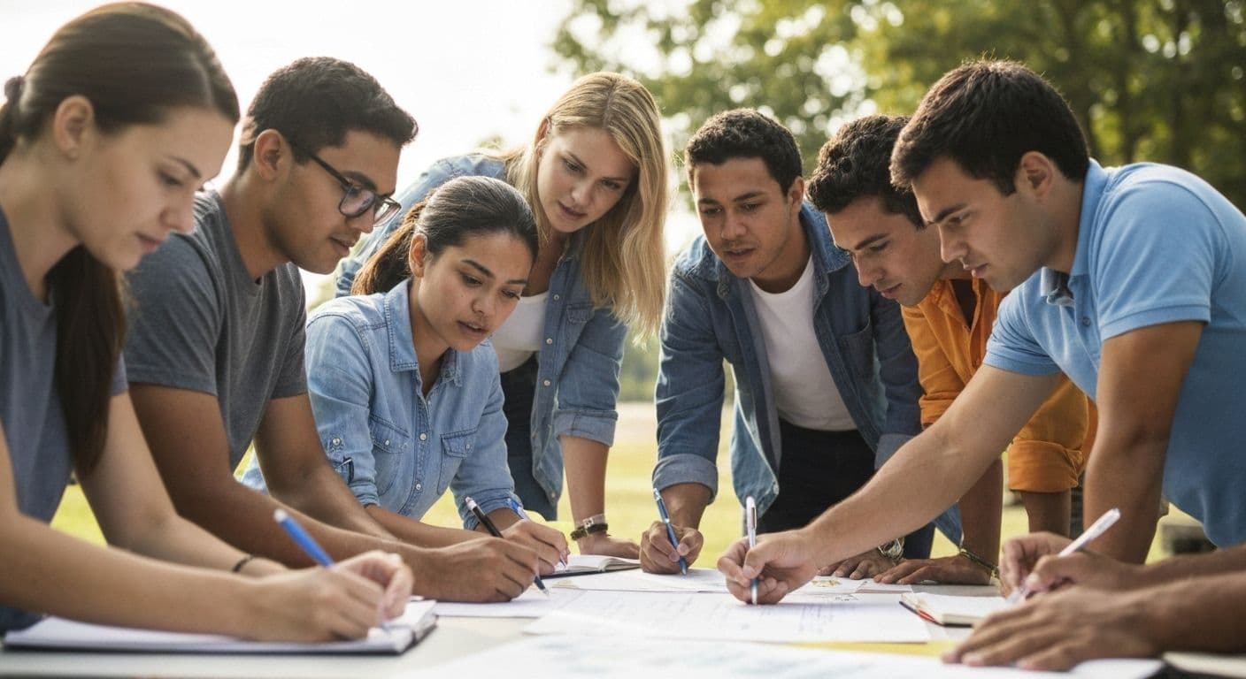 Students engaging in NSTP group project demonstrating self awareness through collaborative community service work