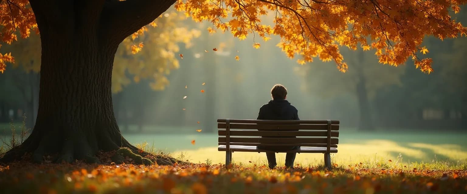 Person practicing good grief techniques while looking peaceful and reflective