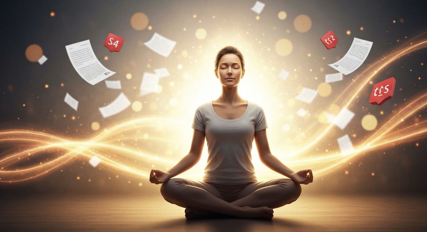 Person practicing cultivating loving awareness during a moment of stress and overwhelm