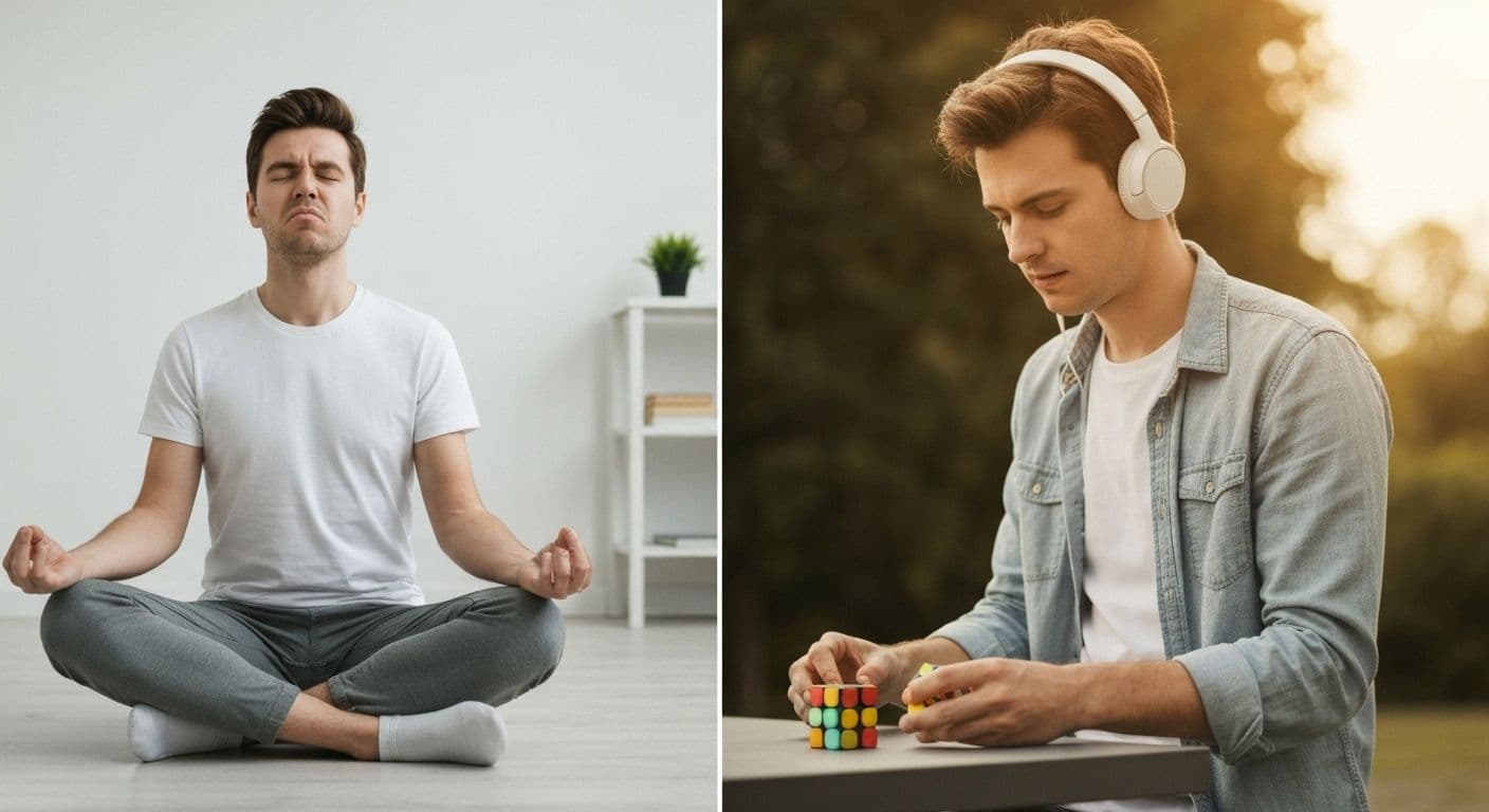 Person practicing movement-based mindfulness for ADHD with active body awareness techniques