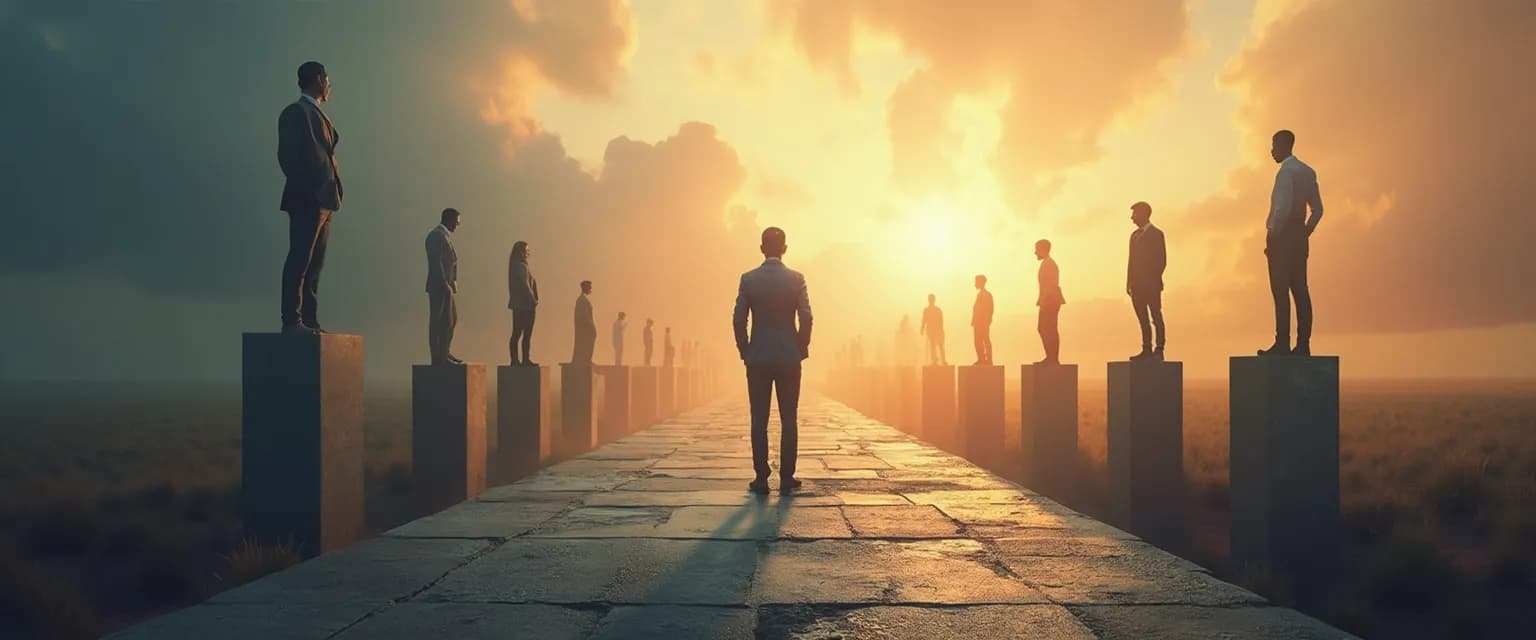 Professional demonstrating humility and self-awareness in a leadership meeting