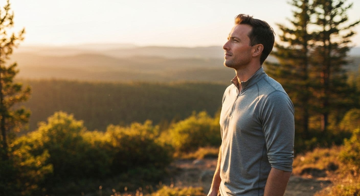 Man engaging in physical activity outdoors during men's breakup recovery journey, representing emotional healing through movement