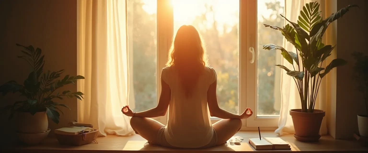 Person practicing mindfulness outdoors demonstrating 'I just want to be happy' through inner joy practices