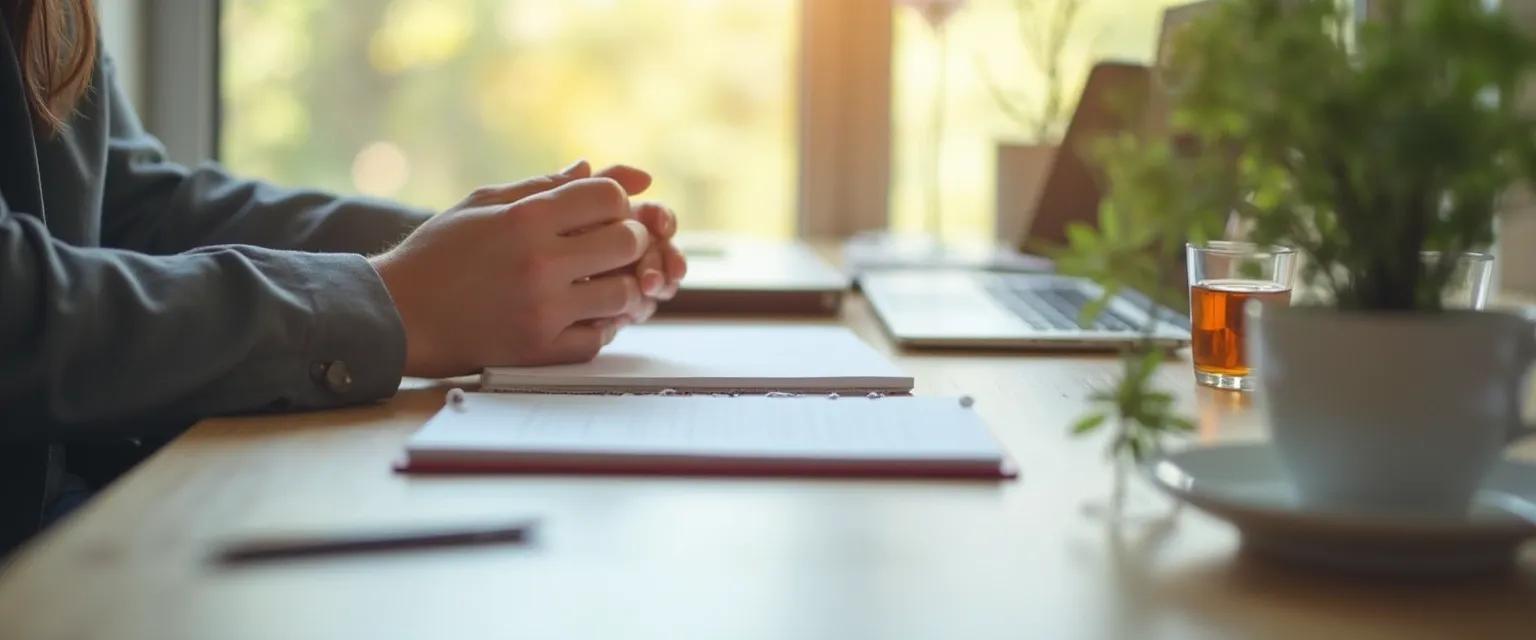 Professional taking a moment between meetings for developing resilience at work through micro-practices