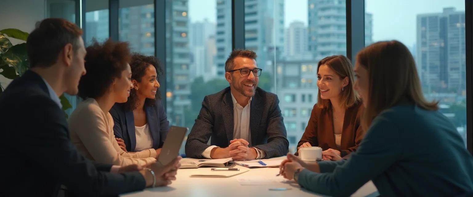 Team experiencing emotional intelligence benefits in the workplace during a collaborative meeting