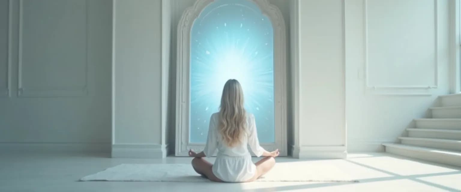 Person practicing mirror meditation to improve self-awareness and emotional recognition