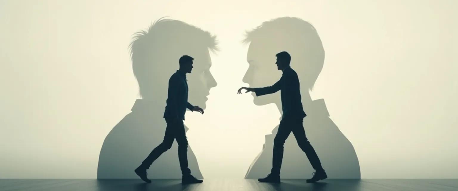 Person taking a healthy pause versus unhealthy procrastination during relational conflicts