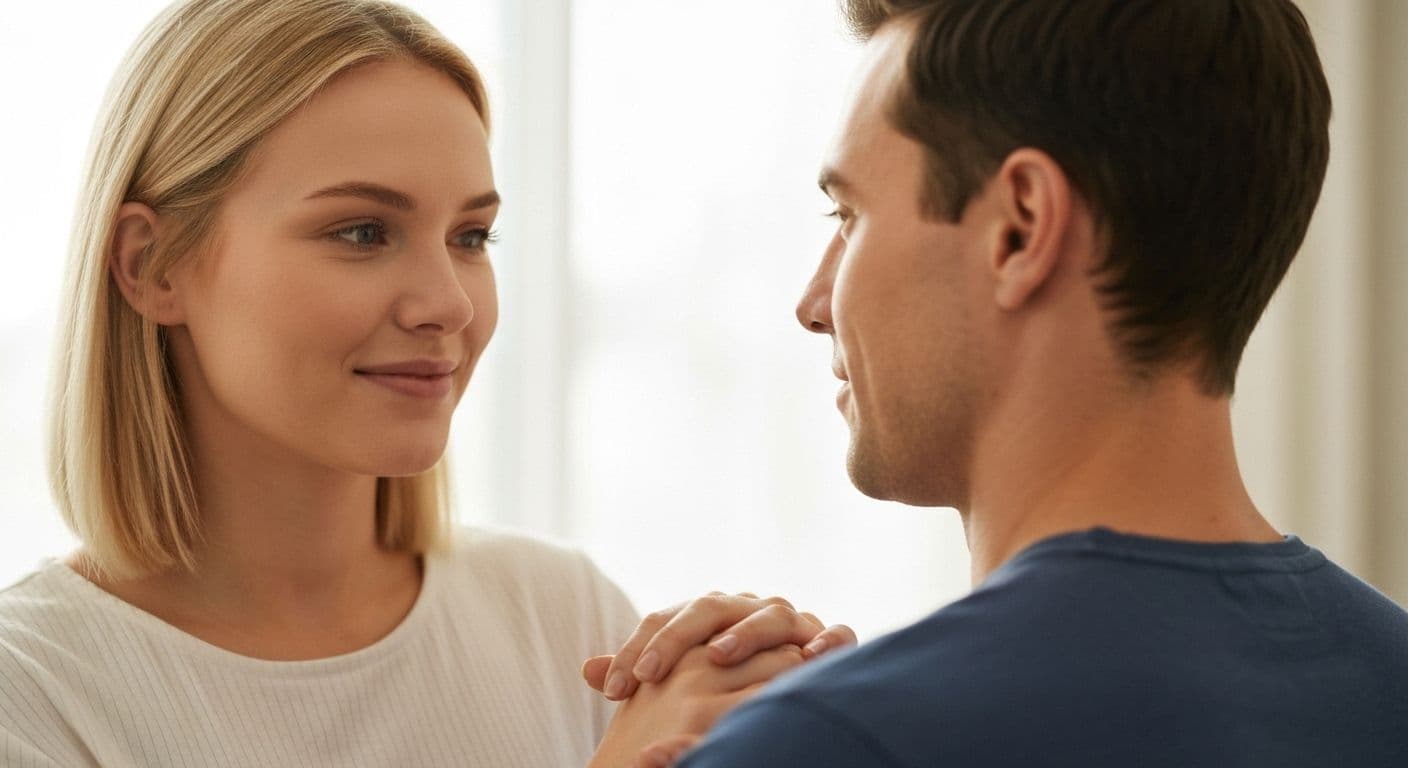 Two people sitting together in supportive silence, illustrating what to say to someone who lost a loved one through listening