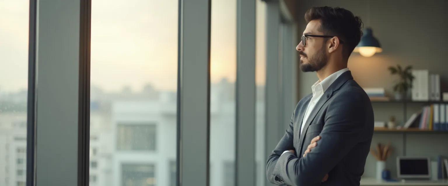 Modern professional displaying the quiet strength of today's alpha mindset through collaborative leadership