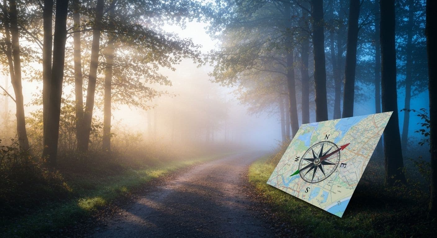 Person navigating their journey of the mind with clarity and purpose using mindful awareness techniques