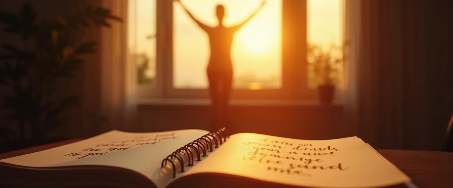 Woman practicing morning affirmation rituals for confidence through daily affirmations