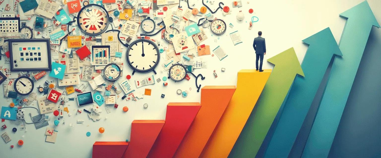 Visual diagram showing milestone strategies to overcome procrastination in long-term projects