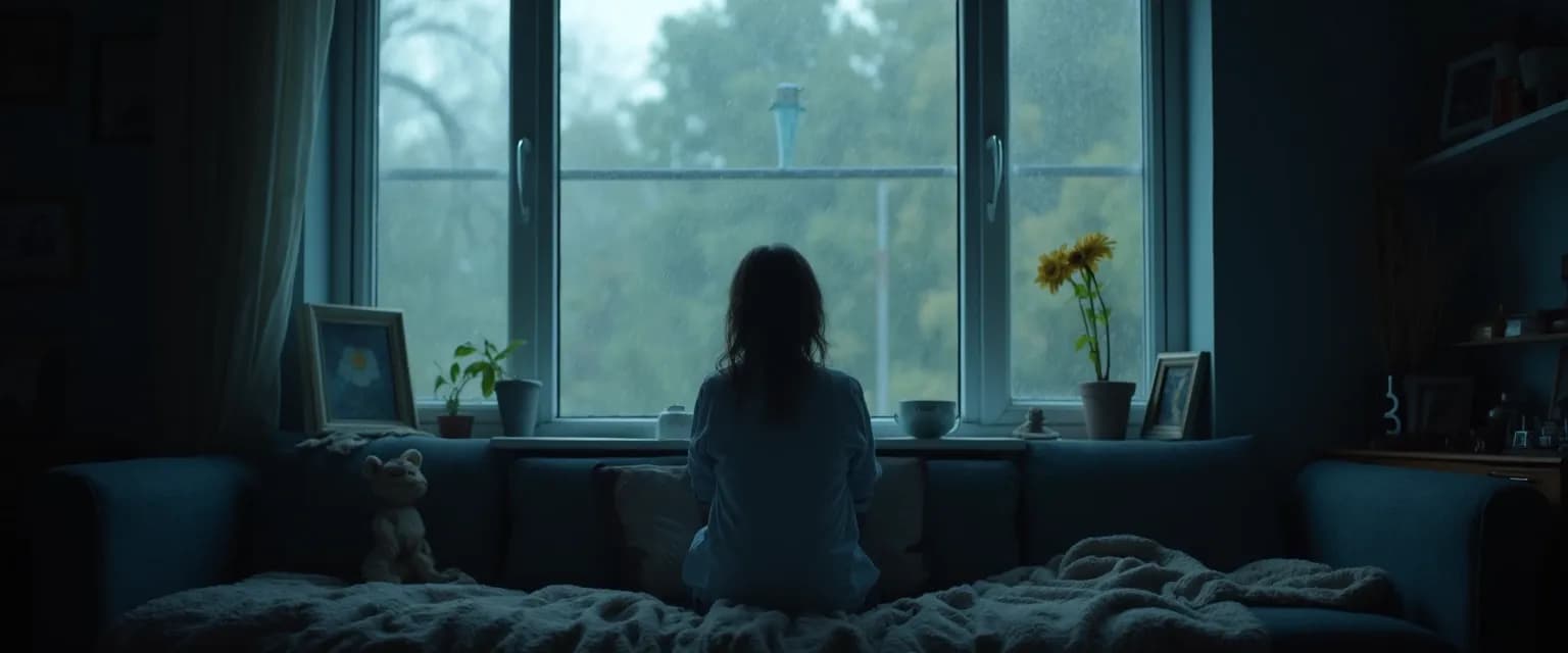 Person finding balance between solitude and connection while heartbroken over breakup