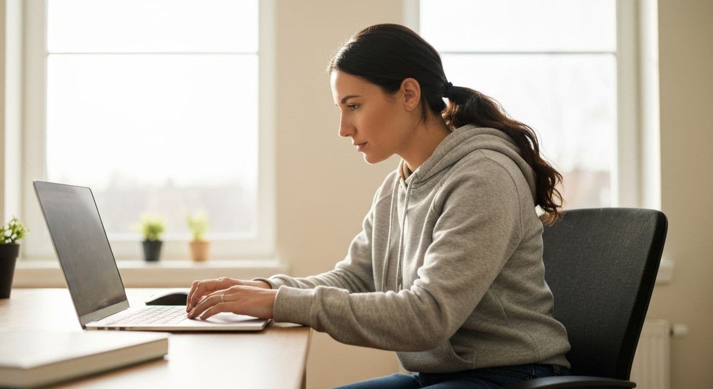 Person thoughtfully reading Reddit breakups on phone with notebook for reflection and learning