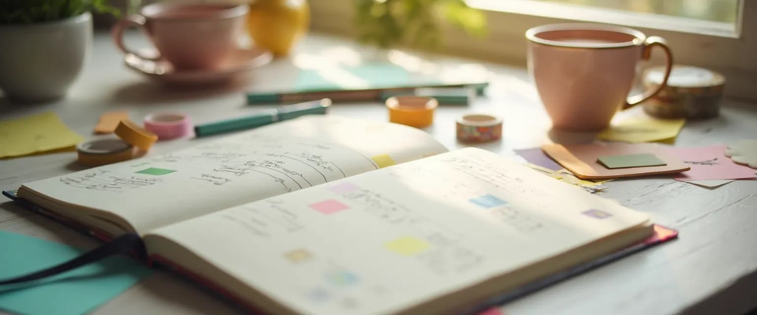 Person reflecting during their journey into self awareness with a small notebook