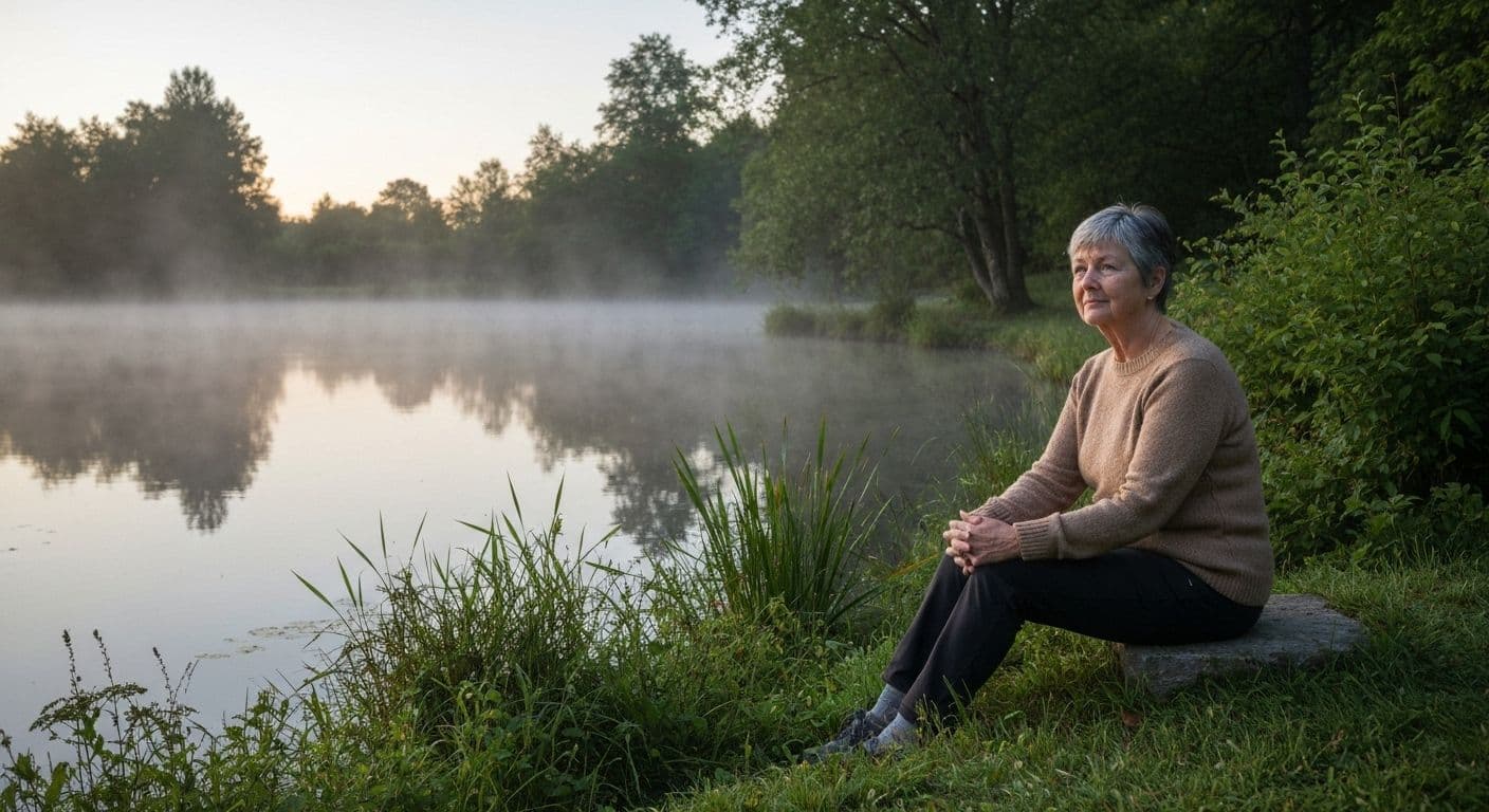 Person practicing self-awareness self-acceptance and self-realization through mindful reflection without self-criticism