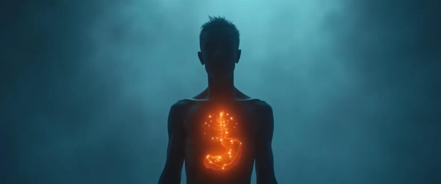 Person mindfully noticing physical anxiety symptoms in their body