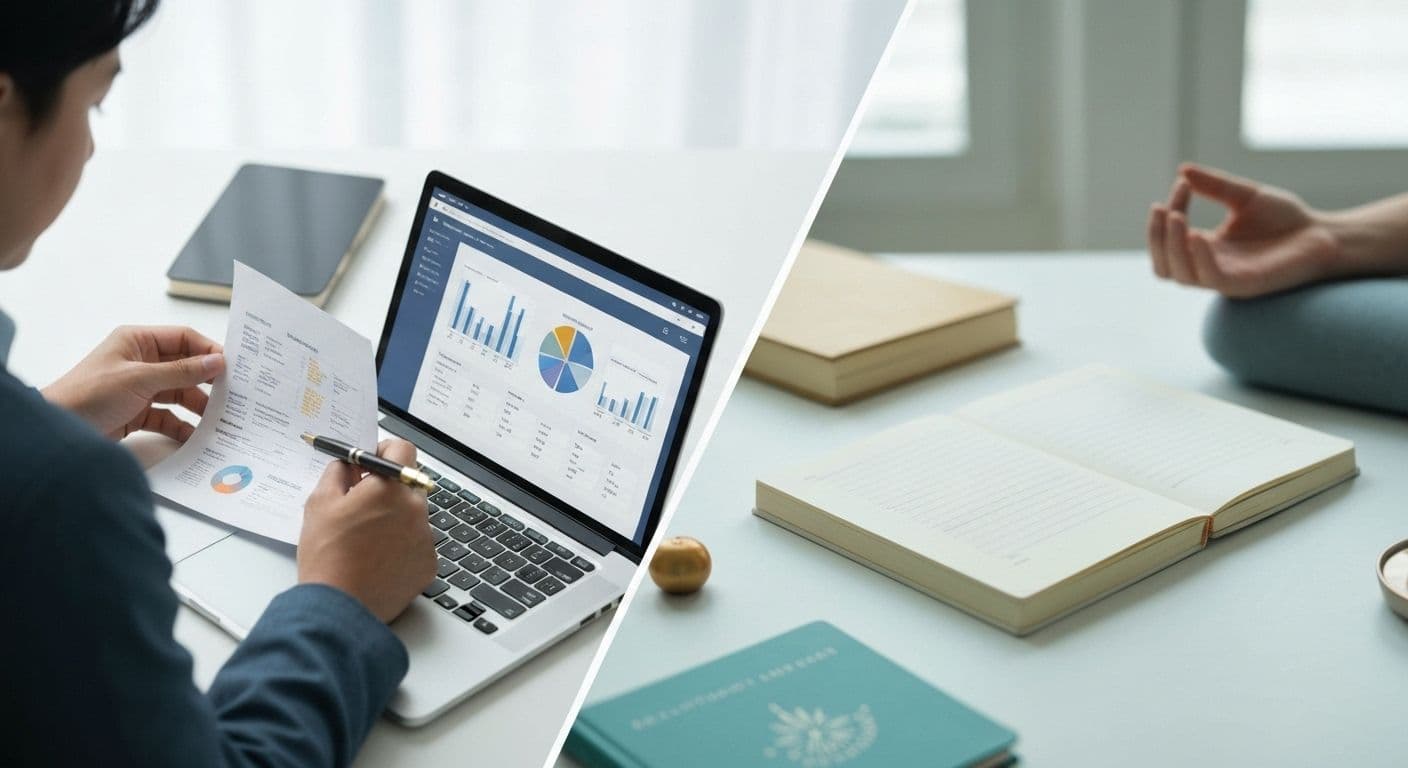 Person confidently reviewing financial documents during sofi breakup challenge showing financial boundaries and independence