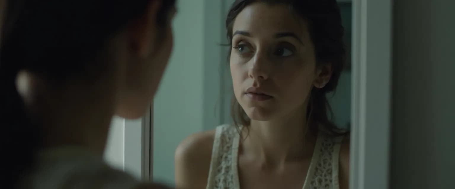 Person reflecting on signs of low self-awareness with thought bubbles showing the 7 indicators