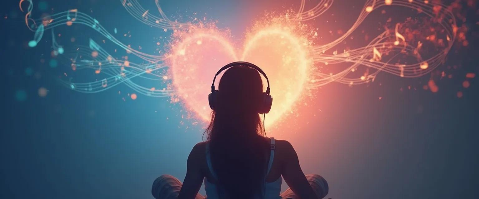 Person using headphones for emotional healing while going through a heartbreak