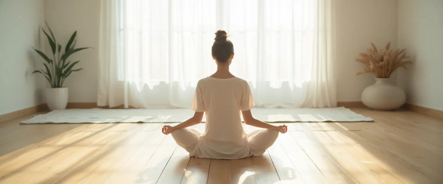 Jon Kabat-Zinn mindfulness for beginners principles illustrated with peaceful meditation scene