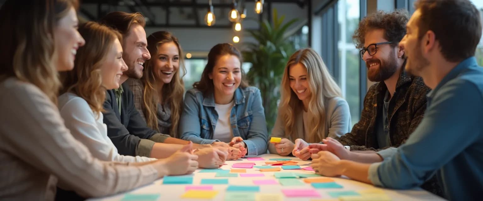 Leader providing micro-feedback during leadership emotional intelligence training session with team