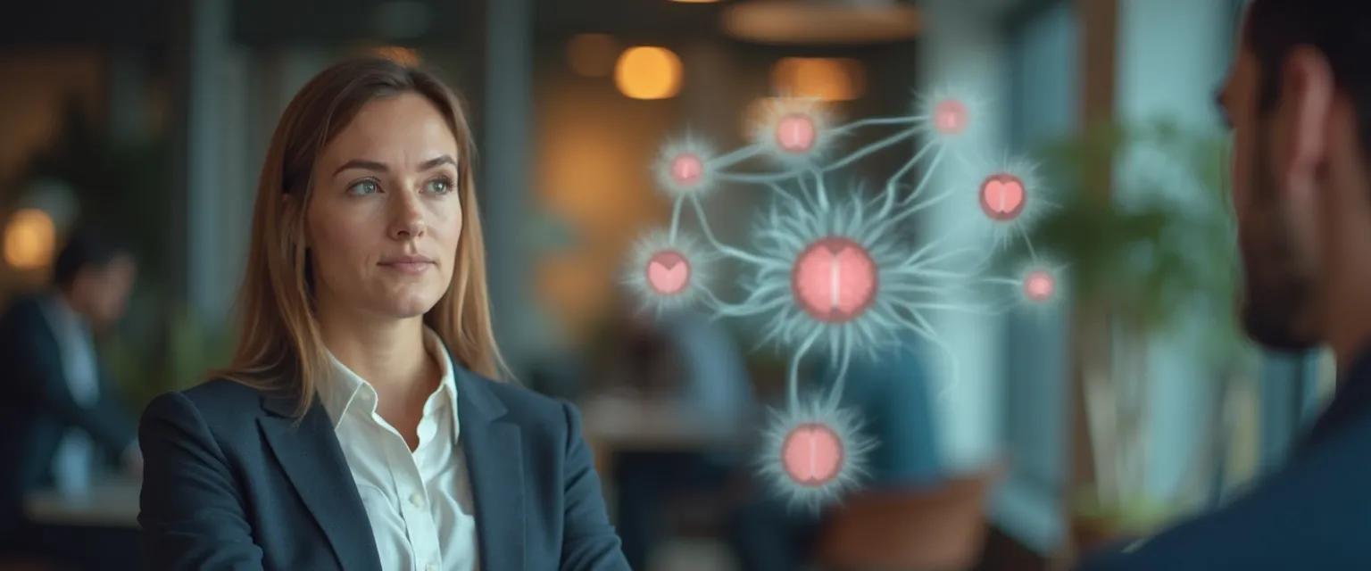 Manager demonstrating emotional intelligence leadership skills during a team meeting