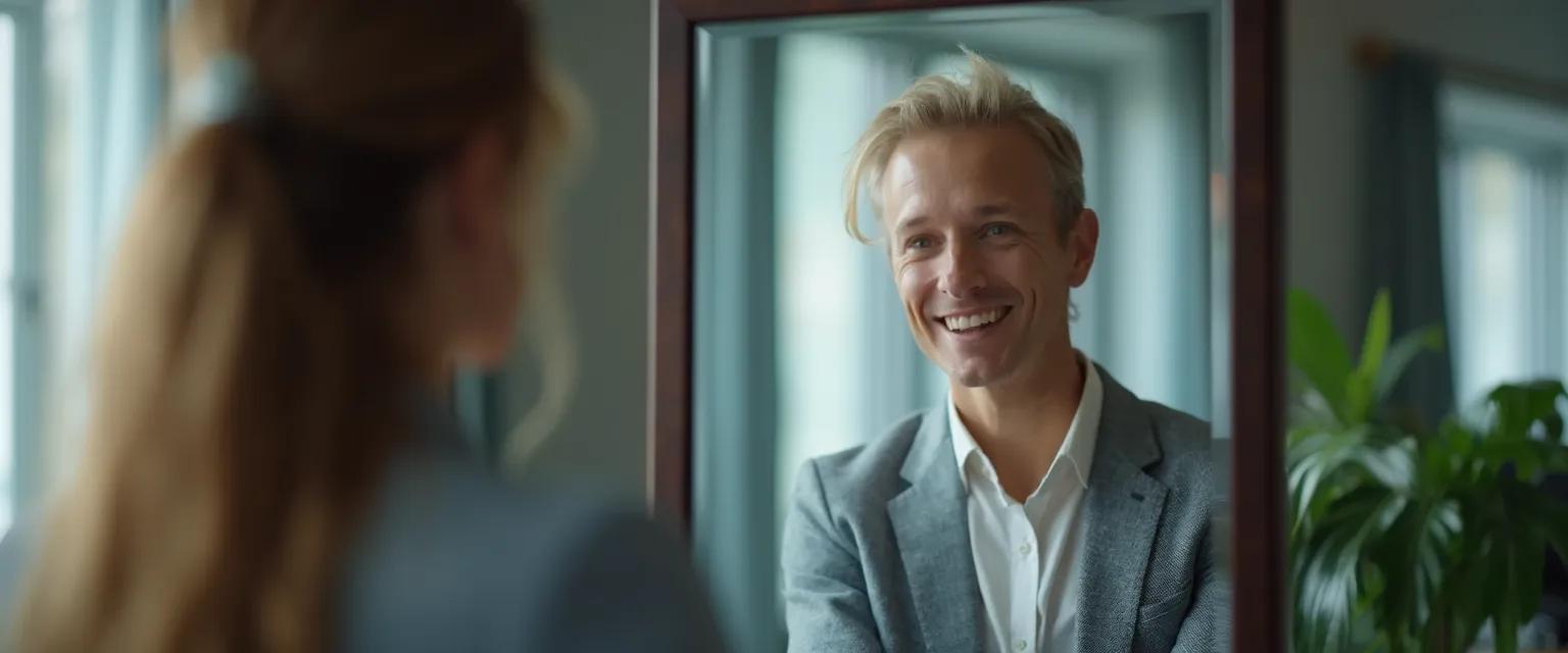 Professional achieving self-awareness through workplace feedback and reflection