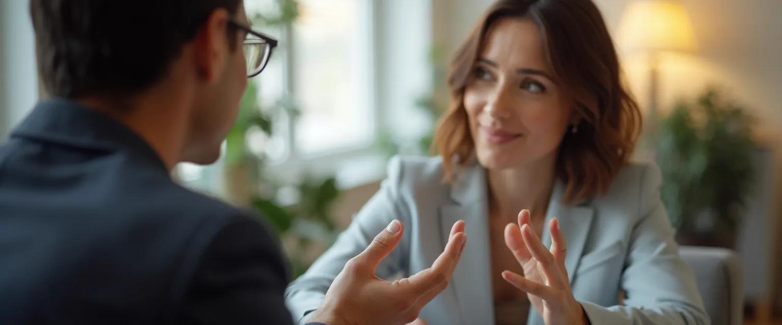 Professional using emotional intelligence skills to resolve workplace conflict