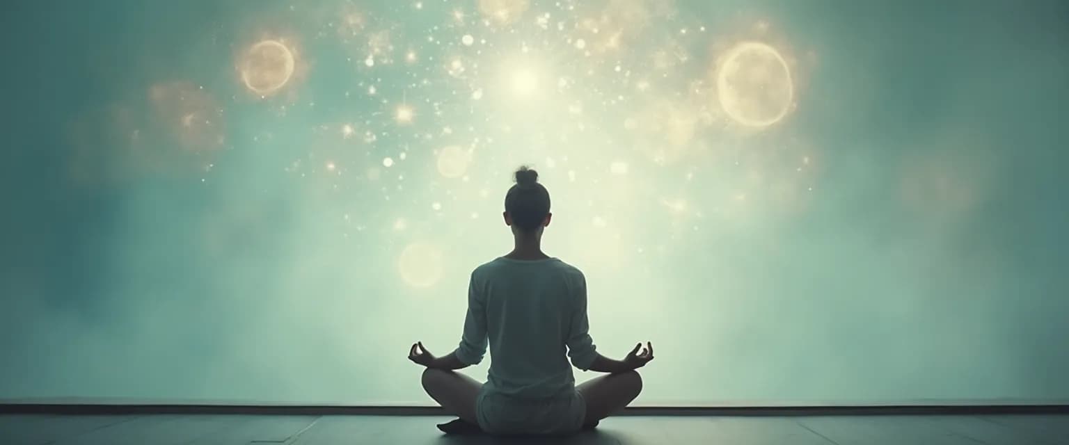 Person practicing mirror meditation to increase self awareness and acceptance through focus on conscious thoughts